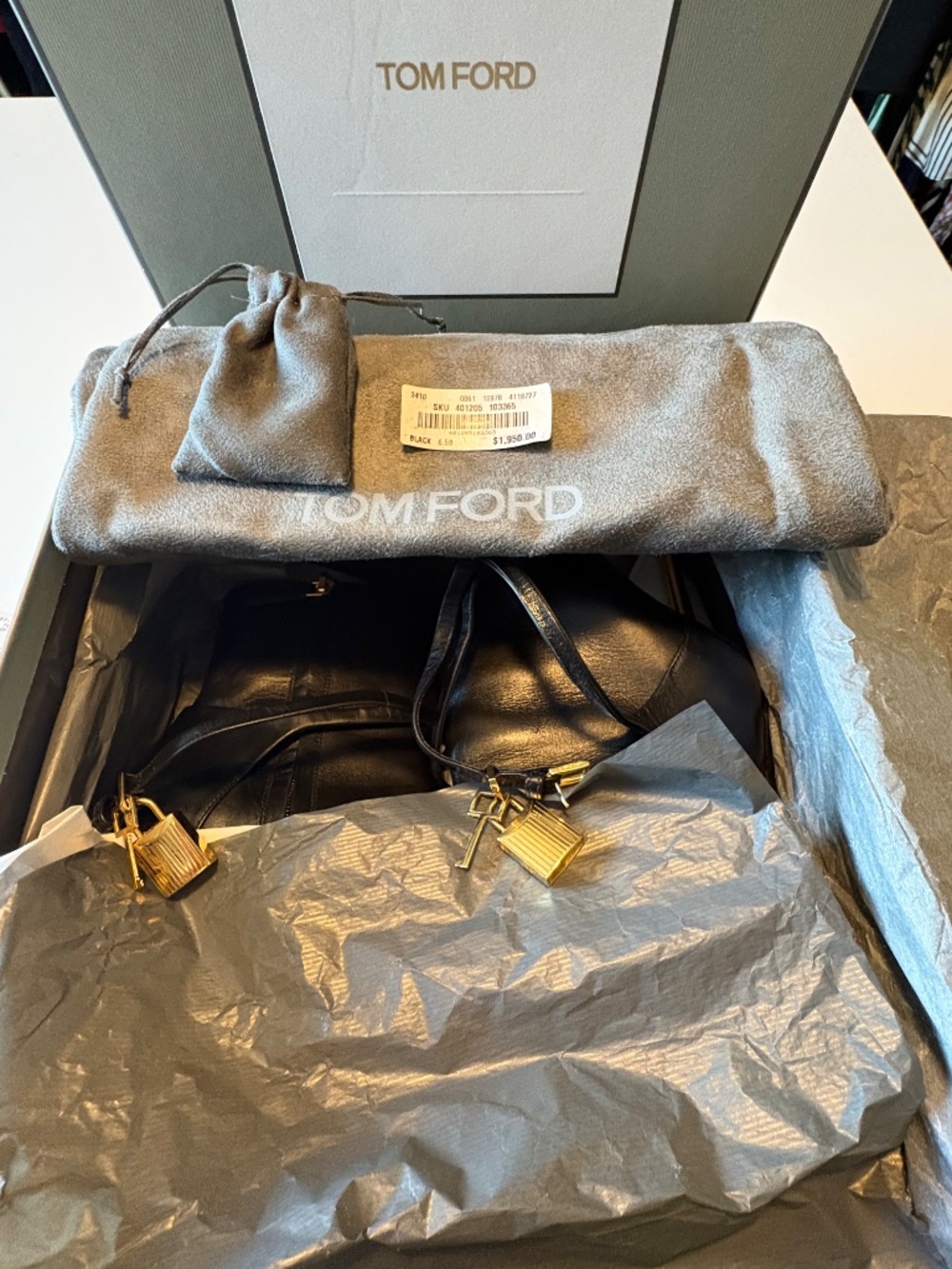 TOM FORD PADLOCK ANKLE BOOTIES - Picture 14 of 14